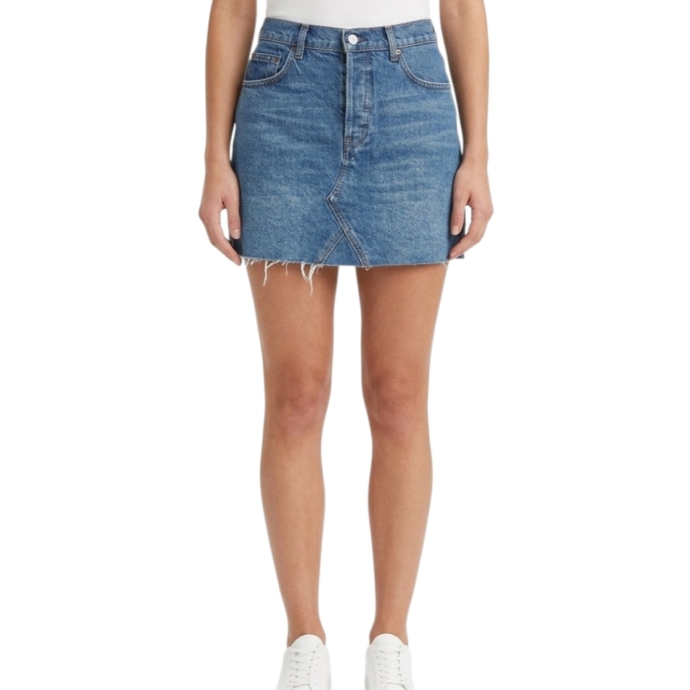 Reformation Jeans Cherry Cutoff Denim Mini Skirt Y2K Milo's Wash‎